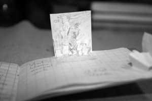 Pop-up tab of tube worms